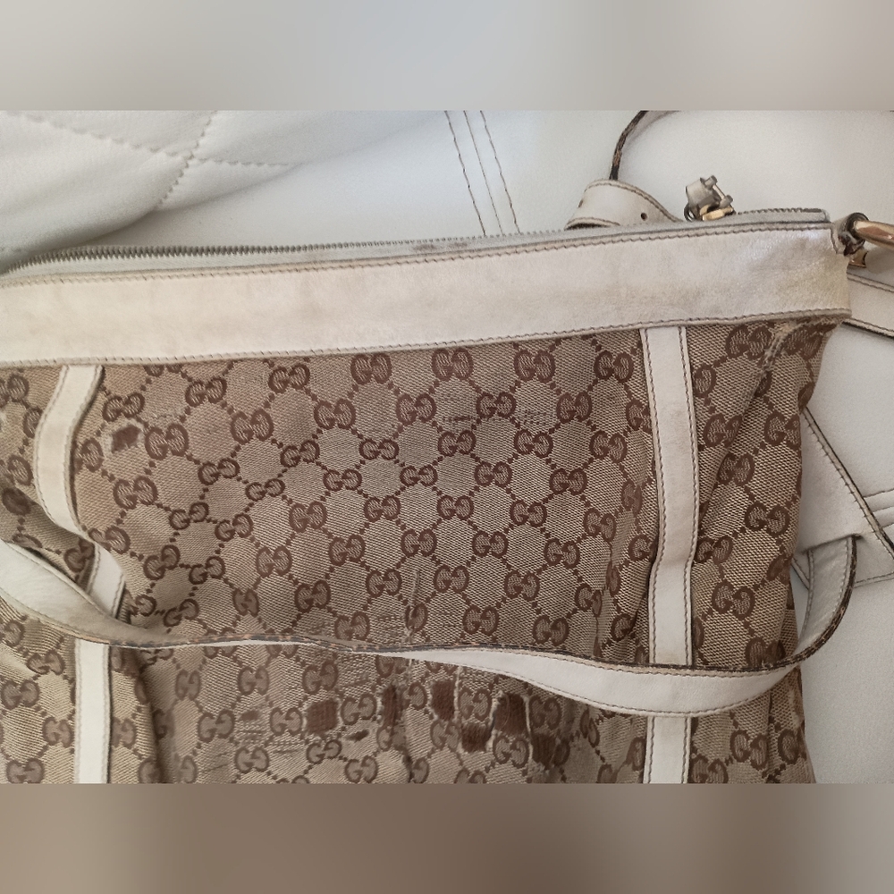 Authenticated Gucci GG Abbey D Ring Crossbody Brown Beige Canvas Fabric Bag - Picture 10 of 16